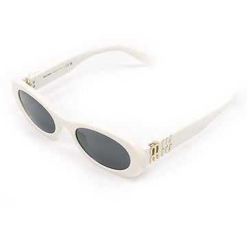 MIU MIU SMU06Z Weißes Lettering Logo Glimpse Oval Damen Sonnenbrille 157831358