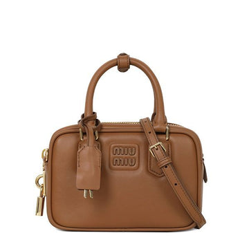 MIU MIU Tote Bag in Cognac mit Logo 157831383