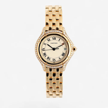 Cartier Cougar Figaro Small 26mm Women's Gold Quartz Watch 18K Vintage 1990s 157831996