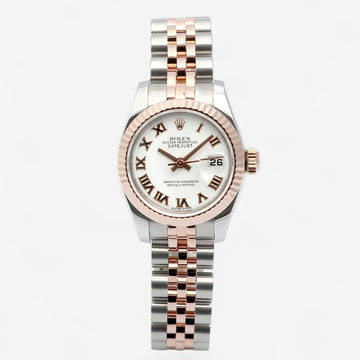 ROLEX Datejust 179171 Weißes Zifferblatt Romantik Pink Kombi 26 Damen Uhr 2013 157831876