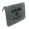 CHANEL グレー デニム スパンコール ドビル ニューミディアム クラッチ (24番代) 157832446 [P]