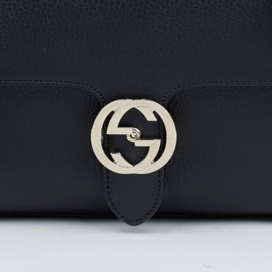 GUCCI レザー トップハンドル チェーン ショルダーバッグ ブラック 157520896 [P]
