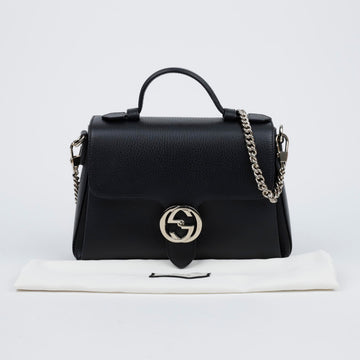 GUCCI Interlocking Leder Top Handle Ketten Schultertasche Schwarz 157520896