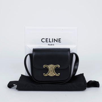 Celine Mini Cloud Shiny Calfskin Black 157592729
