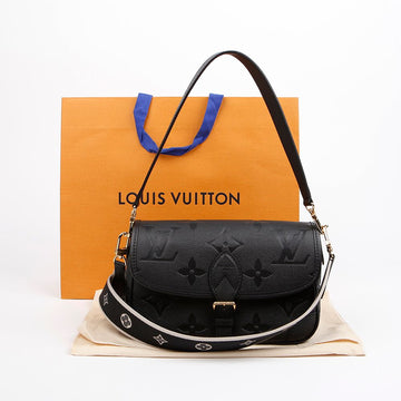 Louis Vuitton Monogram Engraved Leather Shoulder and Crossbody Bag Black 157521380