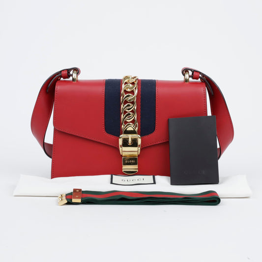 GUCCI スモールレザーショルダーバッグ レッド 157594372 [P]