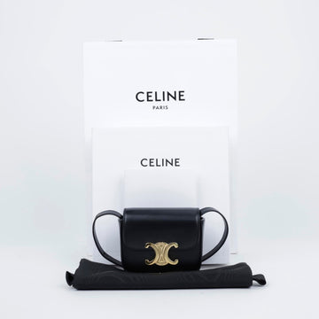 Celine Mini Claude Shiny Calfskin Black 157638269