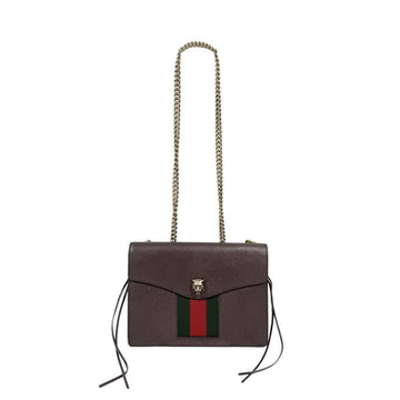 GUCCI Tierkopf Ketten Schultertasche aus Leder braun 431283 157832573