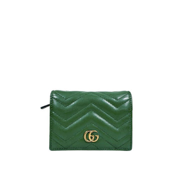 Gucci Marmont GG Matelassé Card Case Wallet Green 466492 157832575