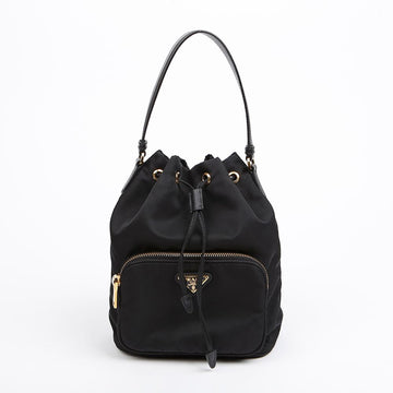 PRADA Damen Duo Nylon Bucket Bag Schwarz 157638346