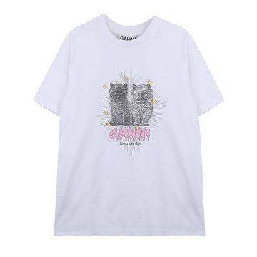 GANNI Basic Jersey Kitten Relax T-Shirt 124128143