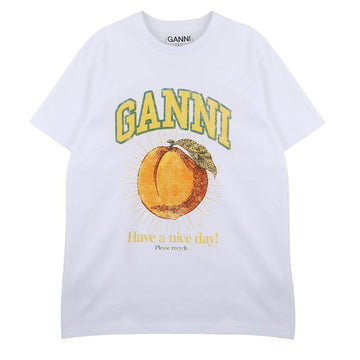 GANNI Logo-Print Kurzarmshirt T3529-151 124128138