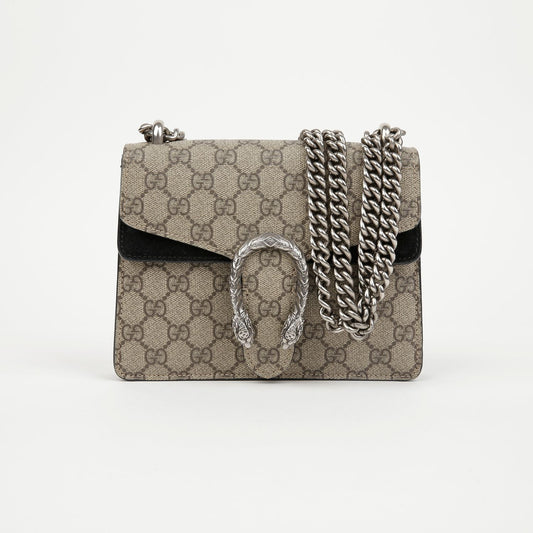 GUCCI ミニ GG スプリーム キャンバス ディオニュソス チェーン ショルダーバッグ ブラック 157638289 [P]