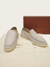 LORO PIANA クラシック ベージュ スエード サマー ワーク ローファー 157832891 [P]