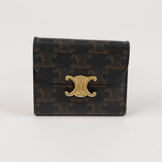 CELINE Triomphe Canvas Kleine Geldbörse 157229450