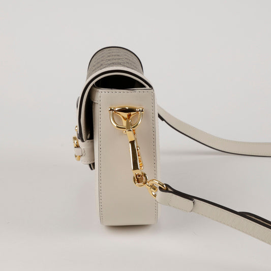 GUCCI Horsebit 1955 Mini Schultertasche Weiß 157315485