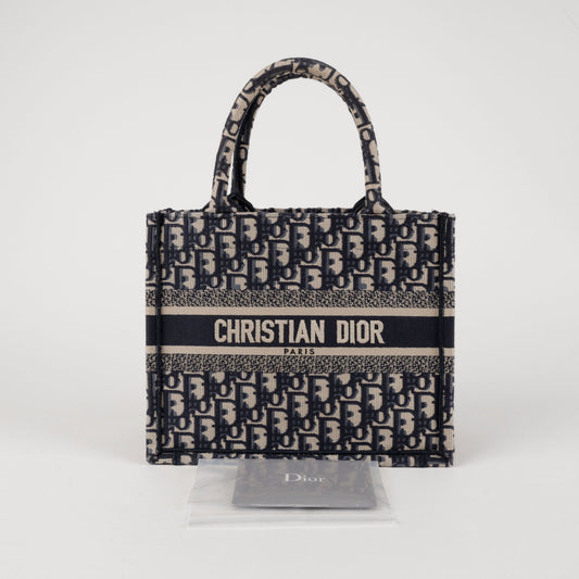 DIOR Oblique Small Book Tote Bag Navy 157406739