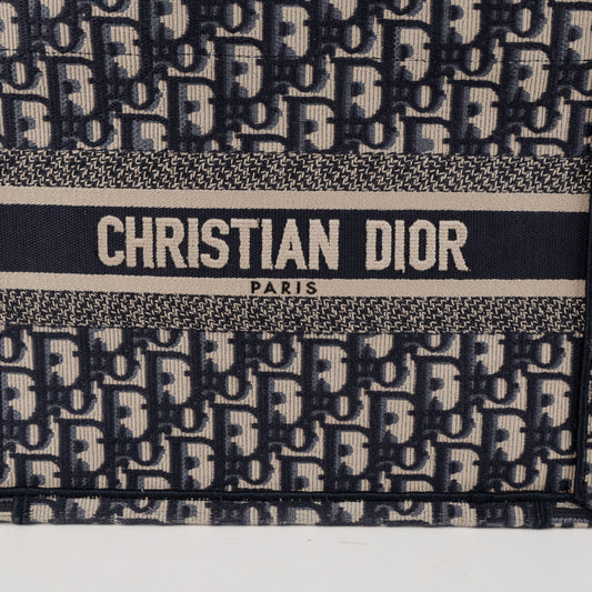 DIOR Oblique Small Book Tote Bag Navy 157406739