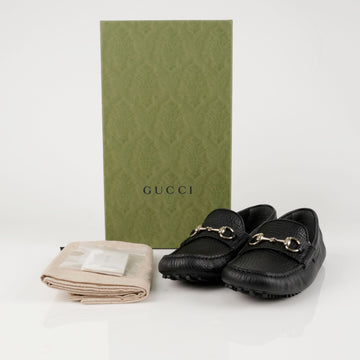 GUCCI Pferdebit-Leder-Fahrer Schuhe Schwarz 157521506