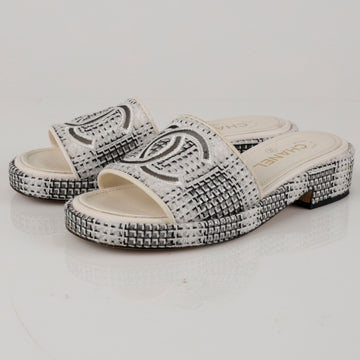 CHANEL Tweed Slide Sandalen 157522973