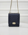 CHANEL Boy Flap Caviar Satchel Tasche Navy AS0130 157833267 [P]