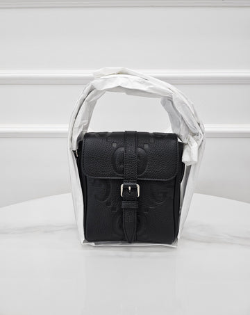 Gucci Jumbo GG Small Messenger Bag Black 760235 154659996 [P]