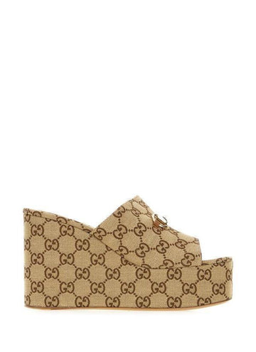 Gucci Women's Horsebit Wedge Sandals 156801104 [P]