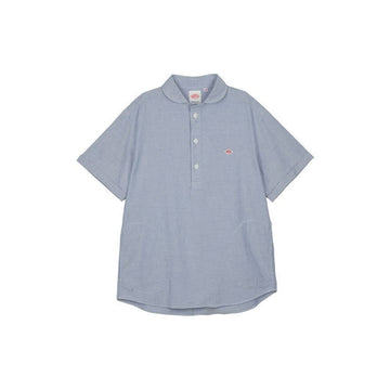 DANTON メンズラウンドカラープルオーバーシャツブルーDT-B0284-BL 155887341 [P]