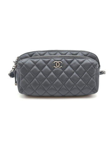 CHANEL ダブルジッパーベルトバッグ グレー 26番台(A57887) 157834170