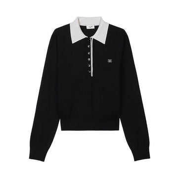 CELINE Damen Cashmere Seiden Polostrickpullover 156161839 [P]