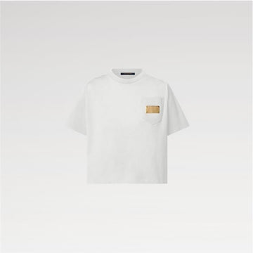 LOUIS VUITTON Crop-Top mit Signature-Taschen 1AIHUV / Damen Rundhalsausschnitt Kurzarmshirt 157834786 [P]
