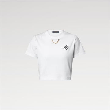 LOUIS VUITTON Besticktes-signatur T-Shirt 1AJJL9 / Damen Rundhals Kurzarmshirt 157834798 [P]
