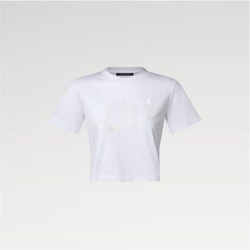 Louis Vuitton Crop Top with Lace Signature 1AK0G5 / Women's Round Neck T-Shirt 157834800 [P]