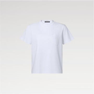LOUIS VUITTON Embroidery Anglaise Pocket T-Shirt 1AK0GD / Damen Rundhalsausschnitt Kurzarm-T-Shirt 157834801 [P]