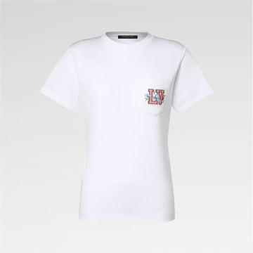Louis Vuitton Signature Patch T-Shirt 1AK1IO / Women's Round Neck Short Sleeve T-Shirt 157834869 [P]