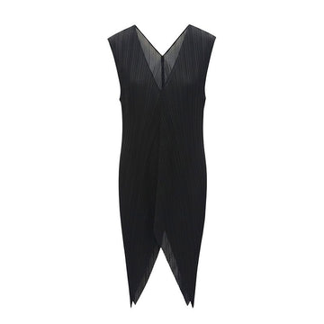 ISSEY MIYAKE Black Pleated Sleeveless Tunic Top 2 157863670
