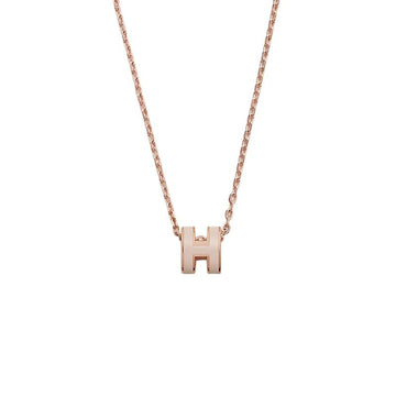 Hermes Mini Pop Pendant Women Necklace Rose Gold Poudre H147992FOF2 157864645