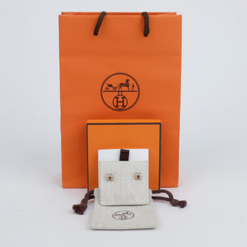 HERMES Mini Ohrringe Gold Maron Glace 157550108