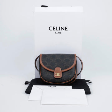 Celine Mini Triope Canvas Calfskin Shoulder Bag 157688888