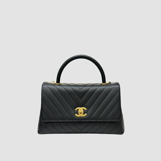 CHANEL Kochhandle Chevron Medium Gold A92991 27-Serie 157867840