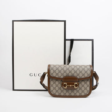 Gucci Horsebit 1955 GG Small Shoulder Bag Brown 157549242