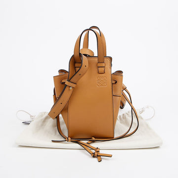 Loewe Mini Calfskin Hamock Drawstring Tote and Crossbody Bag Brown 157797280