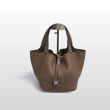 HERMES Braune Picotin Lock 22 Clemence Leder Handtasche 157867930