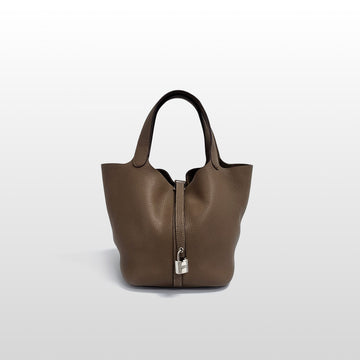 HERMES ピコタンロック 22 クレマンスレザー トートバッグ ブラウン H060991CK18 157868701
