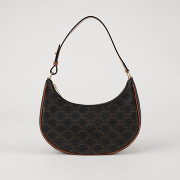 Celine Triomphe Canvas Calfskin Ava Bag Tan 157229328
