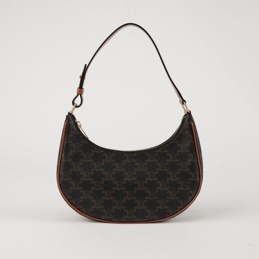 CELINE Triomphe Canvas Calfskin Ababa Bag Beige 157229328