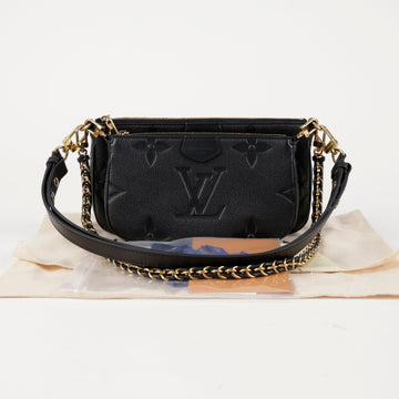 LOUIS VUITTON Multi-Pochette Accessoires Monogramme Empreinte Leder Schultertasche Schwarz 157550424