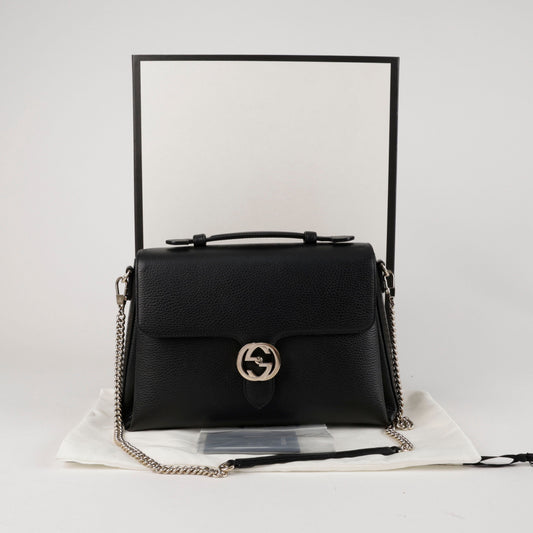 GUCCI Interlocking Top Handle Bag Schwarz 157593098