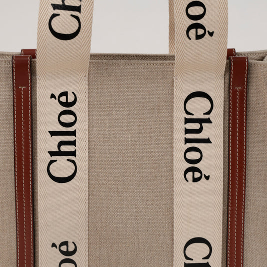 CHLOE Damen Woody Medium Leinen Tote Bag Braun 157593533