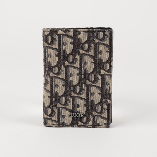 DIOR Männer Oblique Jacquard 2-Fach Kartenetui Beige Schwarz 157594393